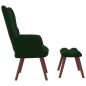 vidaXL Relaxsessel mit Hocker Dunkelgrün Samt vidaXL Relaxsessel mit Hocker Dunkelgrün Samt