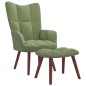 vidaXL Relaxsessel mit Hocker Hellgrün Samt vidaXL Relaxsessel mit Hocker Hellgrün Samt