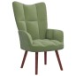 vidaXL Relaxsessel mit Hocker Hellgrün Samt vidaXL Relaxsessel mit Hocker Hellgrün Samt
