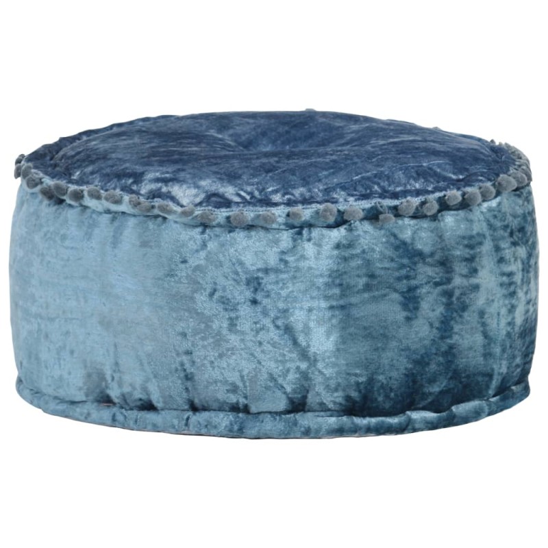 vidaXL Pouf Rund Samt 40x20 cm Blau vidaXL Pouf Rund Samt 40x20 cm Blau