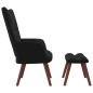 vidaXL Relaxsessel mit Hocker Schwarz Samt vidaXL Relaxsessel mit Hocker Schwarz Samt