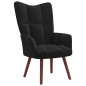 vidaXL Relaxsessel mit Hocker Schwarz Samt vidaXL Relaxsessel mit Hocker Schwarz Samt