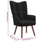 vidaXL Relaxsessel mit Hocker Schwarz Samt vidaXL Relaxsessel mit Hocker Schwarz Samt