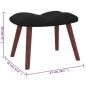 vidaXL Relaxsessel mit Hocker Schwarz Samt vidaXL Relaxsessel mit Hocker Schwarz Samt