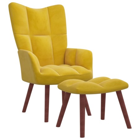 vidaXL Relaxsessel mit Hocker Senfgelb Samt