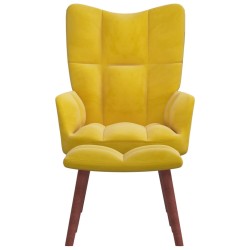 vidaXL Relaxsessel mit Hocker Senfgelb Samt