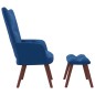 vidaXL Relaxsessel mit Hocker Blau Samt vidaXL Relaxsessel mit Hocker Blau Samt