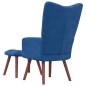 vidaXL Relaxsessel mit Hocker Blau Samt vidaXL Relaxsessel mit Hocker Blau Samt