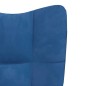 vidaXL Relaxsessel mit Hocker Blau Samt vidaXL Relaxsessel mit Hocker Blau Samt