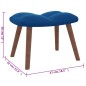 vidaXL Relaxsessel mit Hocker Blau Samt vidaXL Relaxsessel mit Hocker Blau Samt