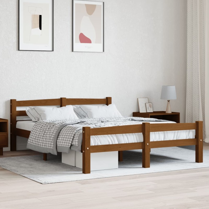 vidaXL Massivholzbett Honigbraun Kiefer 140x200 cm vidaXL Massivholzbett Honigbraun Kiefer 140x200 cm