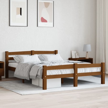vidaXL Massivholzbett Honigbraun Kiefer 140x200 cm