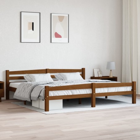 vidaXL Massivholzbett Honigbraun Kiefer 200x200 cm