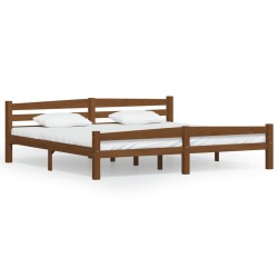 vidaXL Massivholzbett Honigbraun Kiefer 200x200 cm