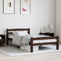 vidaXL Massivholzbett Dunkelbraun Kiefer 100x200 cm