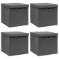 vidaXL Aufbewahrungsboxen mit Deckeln 4 Stk. Grau 32x32x32 cm Stoff vidaXL Aufbewahrungsboxen mit Deckeln 4 Stk. Grau 32x32x32 cm Stoff