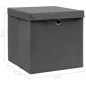 vidaXL Aufbewahrungsboxen mit Deckeln 10 Stk. Grau 32x32x32 cm Stoff vidaXL Aufbewahrungsboxen mit Deckeln 10 Stk. Grau 32x32x32 cm Stoff
