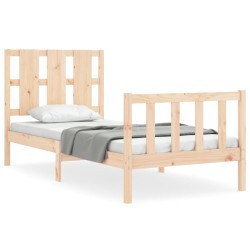 Bettgestell mit Kopfteil 90x190 cm Massivholz