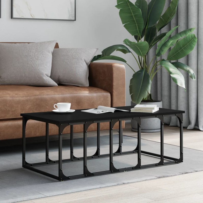 vidaXL Couchtisch Schwarz 100x50x35,5 cm Holzwerkstoff vidaXL Couchtisch Schwarz 100x50x35,5 cm Holzwerkstoff