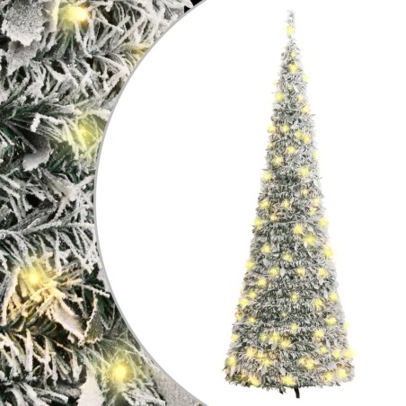 vidaXL Pop-Up-Weihnachtsbaum Künstlich Beschneit 200 LEDs 210 cm