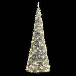 vidaXL Pop-Up-Weihnachtsbaum Künstlich Beschneit 200 LEDs 210 cm