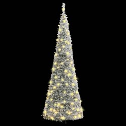vidaXL Pop-Up-Weihnachtsbaum Künstlich Beschneit 50 LEDs 120 cm