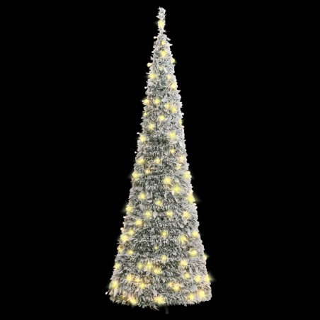 vidaXL Pop-Up-Weihnachtsbaum Künstlich Beschneit 50 LEDs 120 cm