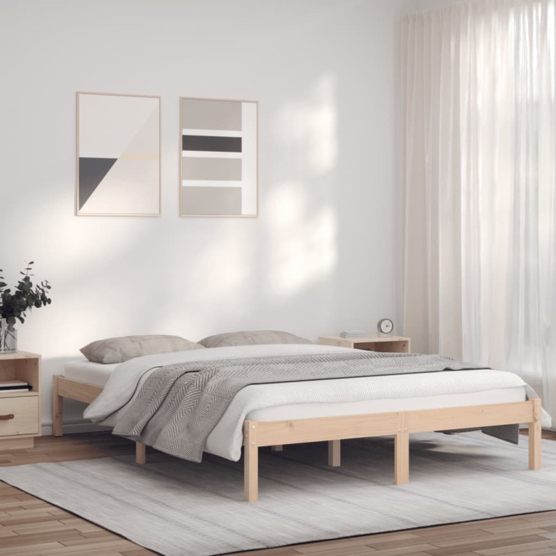 vidaXL Massivholzbett 120x190 cm Kiefer 4FT Small Double vidaXL Massivholzbett 120x190 cm Kiefer 4FT Small Double