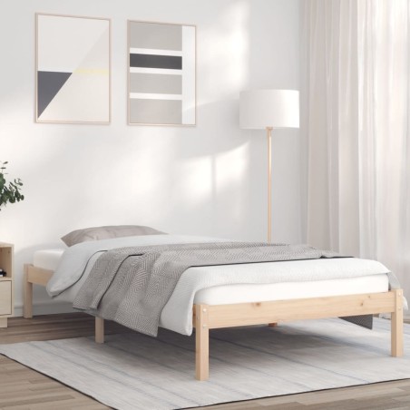 vidaXL Massivholzbett 75x190 cm Kiefer 2FT6 Small Single