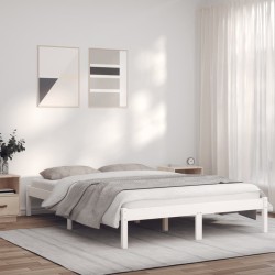 vidaXL Massivholzbett Weiß 120x190 cm Kiefer 4FT Small Double