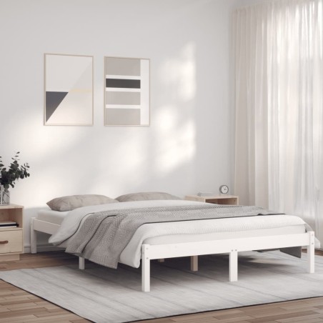 vidaXL Massivholzbett Weiß 120x190 cm Kiefer 4FT Small Double