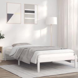 vidaXL Massivholzbett Weiß 75x190 cm Kiefer 2FT6 Small Single