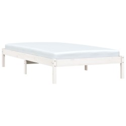 vidaXL Massivholzbett Weiß 75x190 cm Kiefer 2FT6 Small Single