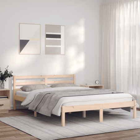 vidaXL Massivholzbett 120x190 cm Kiefer 4FT Small Double