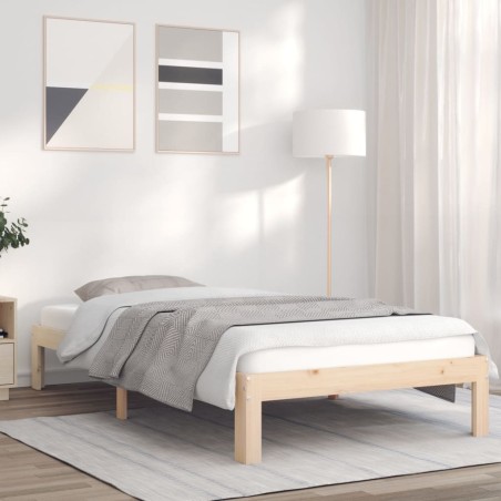 vidaXL Massivholzbett 75x190 cm Kiefer 2FT6 Small Single