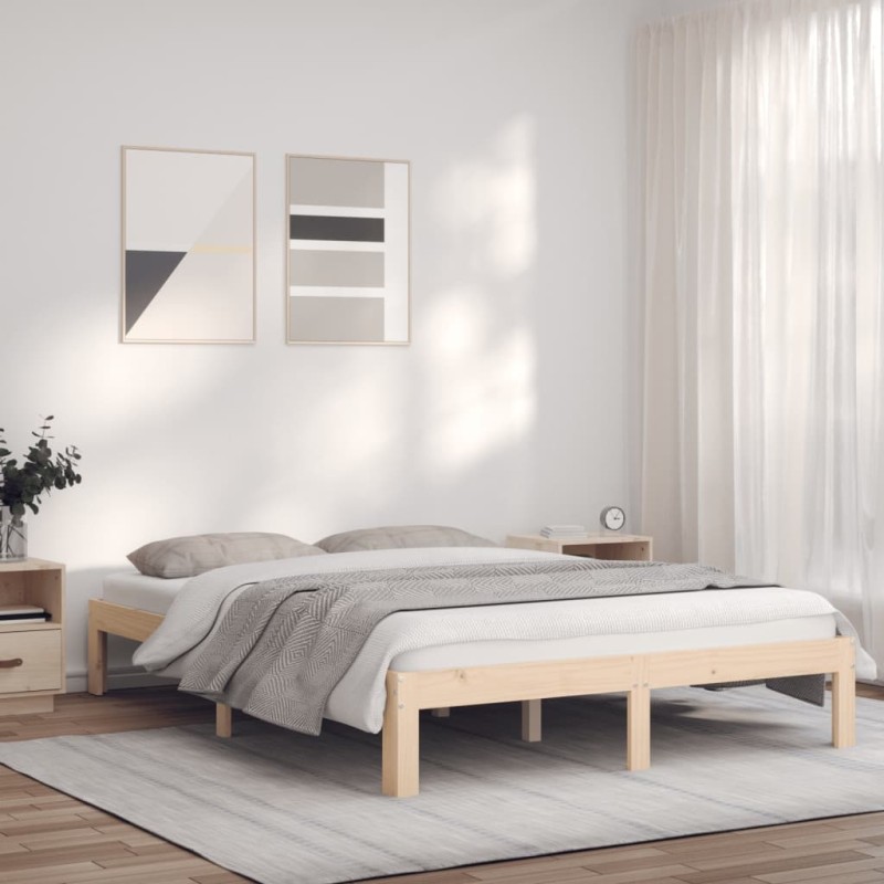 vidaXL Massivholzbett 120x190 cm Kiefer 4FT Small Double vidaXL Massivholzbett 120x190 cm Kiefer 4FT Small Double