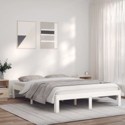 vidaXL Massivholzbett Weiß 135x190 cm Kiefer 4FT6 Double