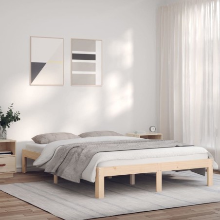vidaXL Massivholzbett 150x200 cm Kiefer 5FT King