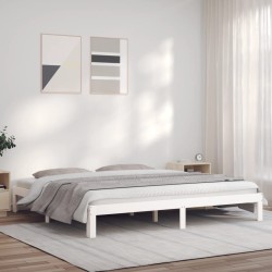 vidaXL Massivholzbett Weiß 180x200 cm Kiefer 6FT Super King