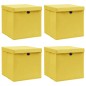 vidaXL Aufbewahrungsboxen mit Deckeln 4 Stk. Gelb 32x32x32 cm Stoff vidaXL Aufbewahrungsboxen mit Deckeln 4 Stk. Gelb 32x32x32 cm Stoff
