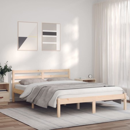 vidaXL Massivholzbett 150x200 cm Kiefer 5FT King