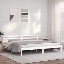 vidaXL Massivholzbett Weiß 180x200 cm Kiefer 6FT Super King