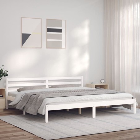 vidaXL Massivholzbett Weiß 180x200 cm Kiefer 6FT Super King