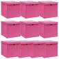 vidaXL Aufbewahrungsboxen mit Deckeln 10 Stk. Rosa 32x32x32 cm Stoff vidaXL Aufbewahrungsboxen mit Deckeln 10 Stk. Rosa 32x32x32 cm Stoff