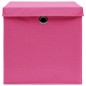 vidaXL Aufbewahrungsboxen mit Deckeln 10 Stk. Rosa 32x32x32 cm Stoff vidaXL Aufbewahrungsboxen mit Deckeln 10 Stk. Rosa 32x32x32 cm Stoff