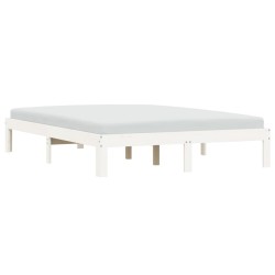 vidaXL Massivholzbett Weiß 120x190 cm Kiefer 4FT Small Double