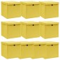 vidaXL Aufbewahrungsboxen mit Deckeln 10 Stk. Gelb 32x32x32 cm Stoff vidaXL Aufbewahrungsboxen mit Deckeln 10 Stk. Gelb 32x32x32 cm Stoff