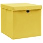vidaXL Aufbewahrungsboxen mit Deckeln 10 Stk. Gelb 32x32x32 cm Stoff vidaXL Aufbewahrungsboxen mit Deckeln 10 Stk. Gelb 32x32x32 cm Stoff
