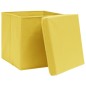 vidaXL Aufbewahrungsboxen mit Deckeln 10 Stk. Gelb 32x32x32 cm Stoff vidaXL Aufbewahrungsboxen mit Deckeln 10 Stk. Gelb 32x32x32 cm Stoff