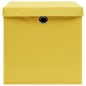 vidaXL Aufbewahrungsboxen mit Deckeln 10 Stk. Gelb 32x32x32 cm Stoff vidaXL Aufbewahrungsboxen mit Deckeln 10 Stk. Gelb 32x32x32 cm Stoff
